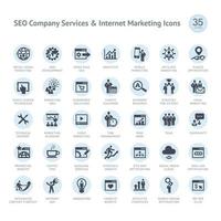 conjunto de iconos de negocios para servicios y marketing en Internet vector