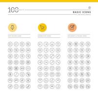Set of basic icons vector