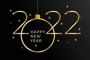 Happy new year 2022 number gold color vector