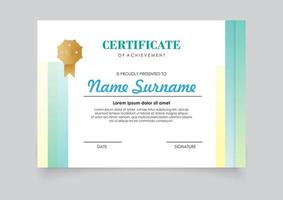 Modern certificate template gradients color design. Easy for print. vector