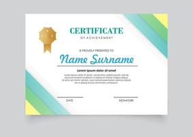 Modern certificate template gradients color design. Easy for print. vector
