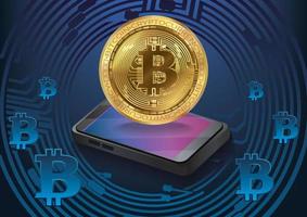 digital cryptocurrency coin bitcoin background art vector