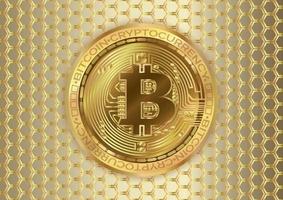 cryptocurrency coin bitcoin gold background art vector