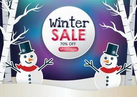 venta de invierno oferta especial venta exhibición de productos y fondo vector