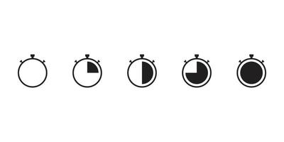 Time Clock Stopwatch Icon vector Line on white background image for web, presentation, logo, Icon Symbol.