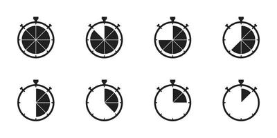 Time Clock Stopwatch Icon vector Line on white background image for web, presentation, logo, Icon Symbol.