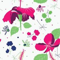 Flourish subtropical hibiscus sabdariffa abstract repetitive download image for colorful cambric fabric cotton wall tapestry, upholstery and interior decoration. vector