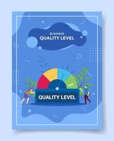 quality level concept for template of banners, flyer, books, and magazine cover vector