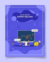short selling stock market concept for template of banners, flyer, books, and magazine cover vector