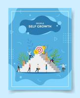 self growth concept for template of banners, flyer, books, and magazine cover vector