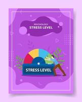 stress level concept for template of banners, flyer, books, and magazine cover vector