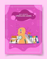 upskilling learn concept for template of banners, flyer, books, and magazine cover vector