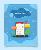 mobile first concept for template of banners, flyer, books, and magazine cover vector