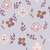 Boho floral seamless pattern. Flower elements in pastel colors. Perfect for textile, wallpaper or print design. Hand Draw Vector illustration.