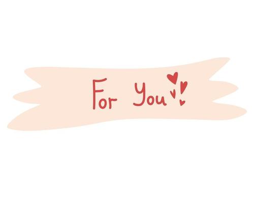 Piece of paper with the inscription I love you. For the design of greeting cards, for Valentine's Day. Hand Draw Vector illustration.