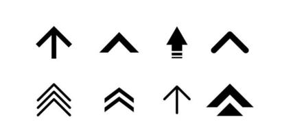 Set of Arrow Element Icons free vector. Upward direction sign vector