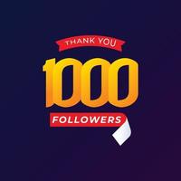 thank you followers banner design template vector