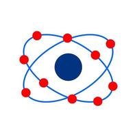 Atom icon. Atom with revolving electrons concept. vector