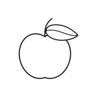 Apple line art vector. Apple icon or clipart. vector