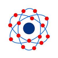 Atom icon. Atom with revolving electrons concept. vector