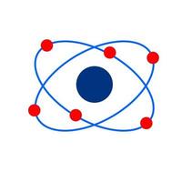 Atom icon. Atom with revolving electrons concept. vector