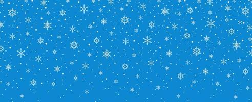 Merry Christmas, snowflakes and snowfall background