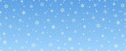 Merry Christmas with snowflakes and snowfall background vector