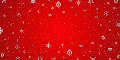 Merry Christmas, snowflakes and snowfall with red background in paper art style