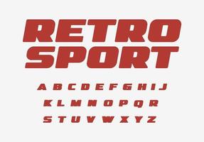 Retro sport font thick alphabet fat letters. Wide bold letter set for vintage car, retro speed race, auto repair shop headline title logo. Big ad type for magazine, shirts lettering. Vector typeset