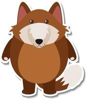 Chubby fox animal cartoon sticker vector