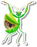 Grasshopper animal cartoon sticker vector