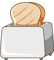 Bread toaster with toasted bread on white background vector