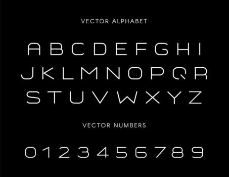 Stylish font with letters and numbers set vector