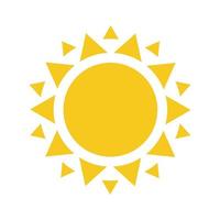 Summer symbol. Sun modern icon. Sunny circle shape. Isolated vector logo concept on white background