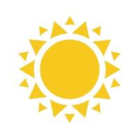 Summer symbol. Sun modern icon. Sunny circle shape. Isolated vector logo concept on white background