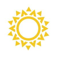 Summer symbol. Hedgehog, prickly Sun modern icon. Sunny circle shape. Isolated vector logo concept on white background
