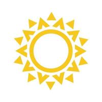 Summer symbol. Hedgehog, prickly Sun modern icon. Sunny circle shape. Isolated vector logo concept on white background