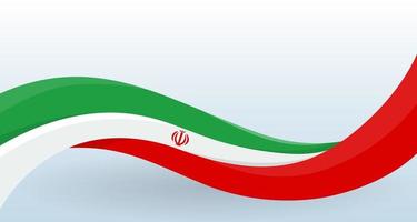Iran Waving National flag. Modern unusual shape. Design template for decoration of flyer and card, poster, banner and logo. Isolated vector illustration.