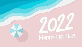 Feliz año nuevo 2022 diseño de números para banner de vacaciones de navidad y año nuevo, folleto, portada de calendario, tarjeta de felicitación. cartel publicitario de resort, viaje, viaje, festival, fiesta, evento. vector. vector