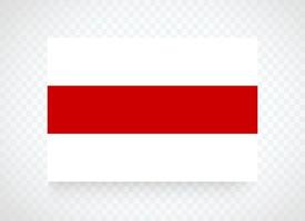 Flag of Belarus nation, isolated vector illustration. White and red variant flag of Belarusian Peoples Republic. Historical symbol of the state of Belarus.