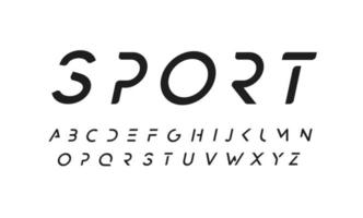 Modern vector font design in minimal style. Simple futuristic typeset. Minimalistic monochrome typeface. Contemporary trendy monocolor alphabet. Black minimalistic uppercase letters set.