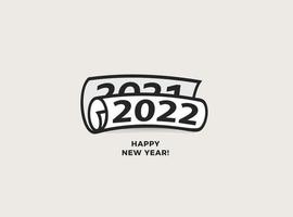 feliz año nuevo, 2020 a 2021 números, icono de rollo de periódico. folleto, tarjeta de felicitación o diseño de portada creativa de calendario. ilustración vectorial vector