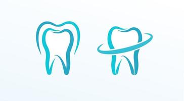 concepto de logotipo de vector de estilo de dibujos animados plana de odontología. diente protegido, iconos aislados sobre fondo blanco. símbolos lineales de diente para clínica de ortodoncia y odontología.