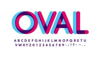 Overprint letters and numbers set. Glowing blue and purple spectrum effect style vector latin alphabet. Font for digital events, promotions, logos, banner, monogram and poster. Typography design.