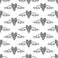 Vector hand drawn hearts seamless pattern