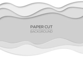 Modern paper cut art cartoon abstract waves vector