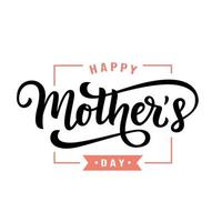 Happy Mothers Day greeting with hand lettering vector