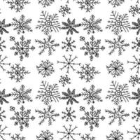 black and whiteseamless pattern with snowflakes vector