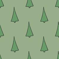 Green seamless pattern with christmas trees vector