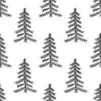 seamless pattern with christmas trees vector